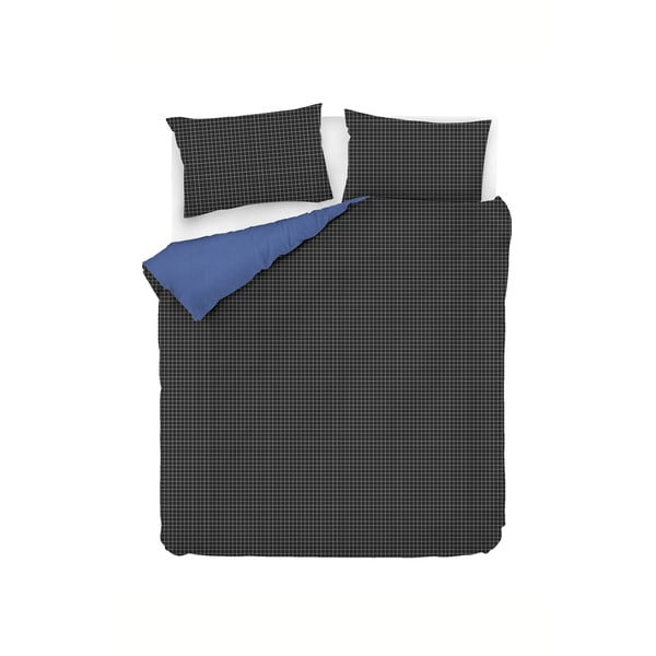 Plava produžena pamučna posteljina za bračni krevet 200x220 cm Oslo - Mijolnir