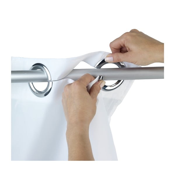 Bijela zavjesa za tuš ili kadu s površinskom obradom protiv stvaranja plijesni Wenko Dandelions, 180 x 200 cm-image-1