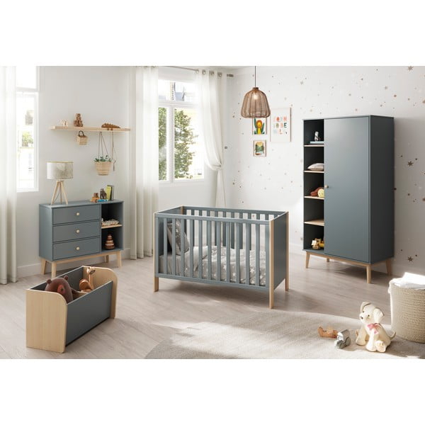 Dječji krevet 60x120 cm u prirodnoj boji/prljavo zeleni Esteban – Marckeric-image-1