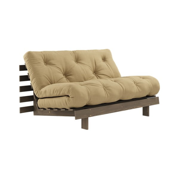 Senf žuta/bež sklopiva sofa 140 cm Roots – Karup Design