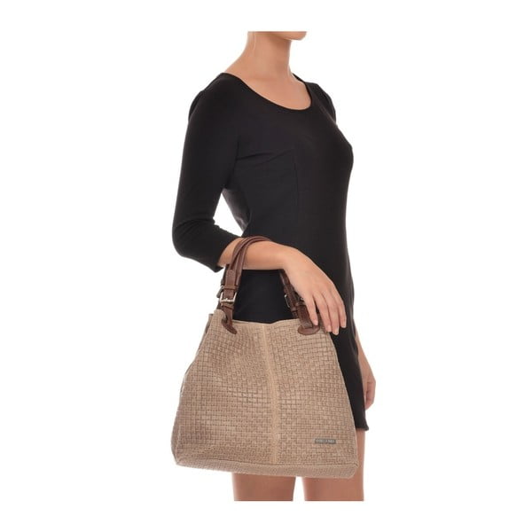 Smeđe-siva kožna torbica Isabella Rhea 858-image-1