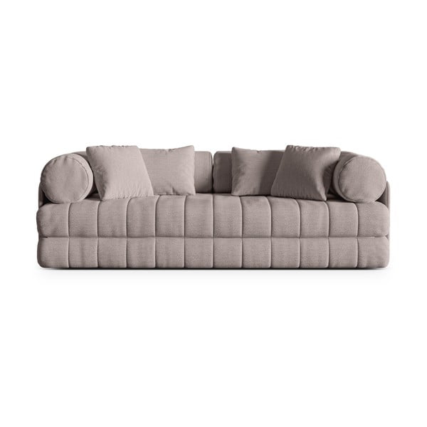Sivo-bež sklopiva sofa od bouclé tkanine 206 cm Kemi – Cosmopolitan Design