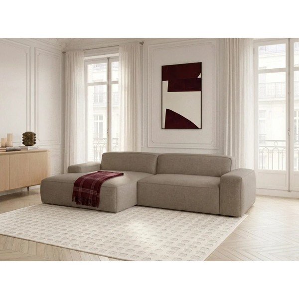 Smeđe-siva sklopiva/s električnim podešavanjem sjedala kutna garnitura (s lijevim kutom) Abel – Bobochic Paris-image-3