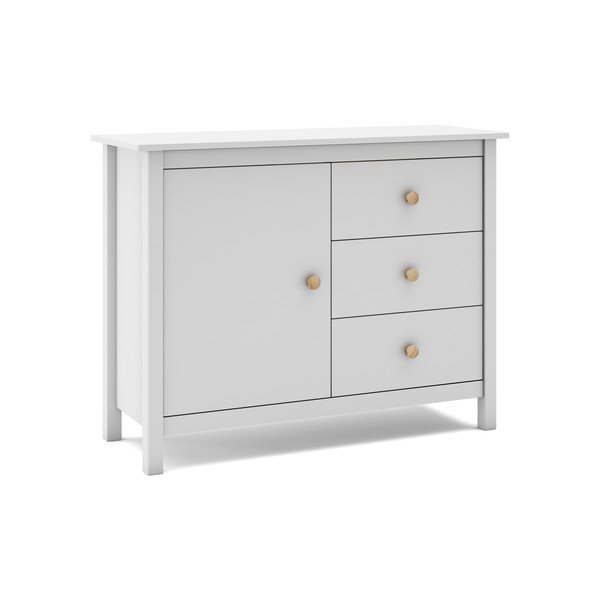Bijela niska dječja komoda od borovine 90x80 cm Max - Marckeric-image-4