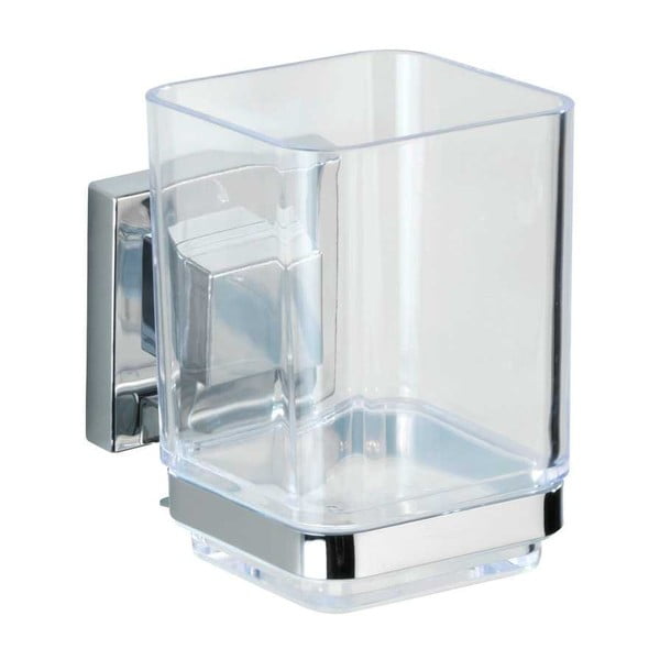 Plastičan samoljepljiv set pribora za kupaonicu u sjajno srebrnoj boji Quadro – Wenko-image-3