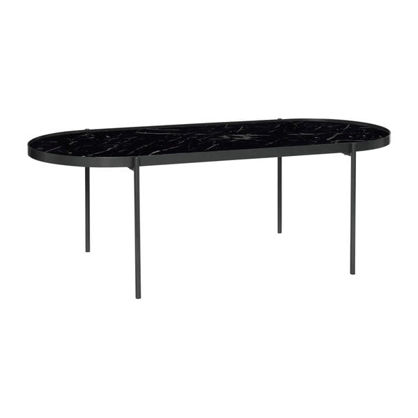 Crni stol sa staklenom pločom Hübsch Stol, dužina 120 cm