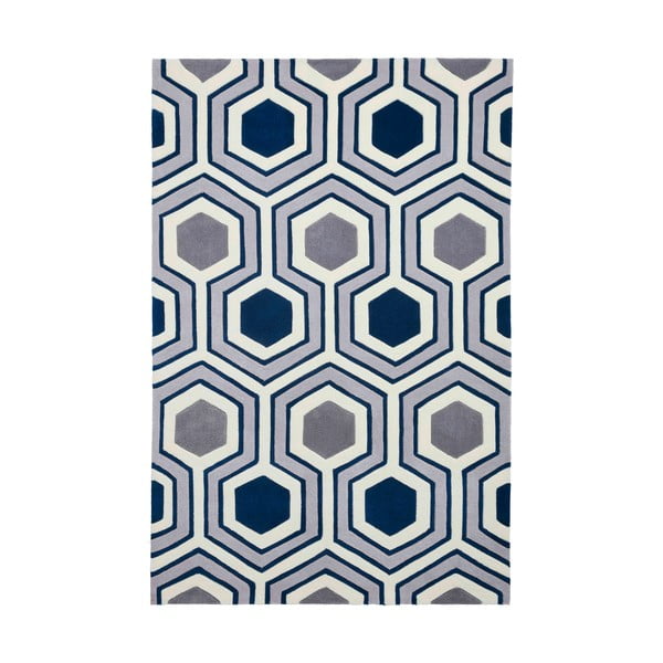 Plavi tepih Think Rugs Hong Kong Hexagon, 120 x 170 cm