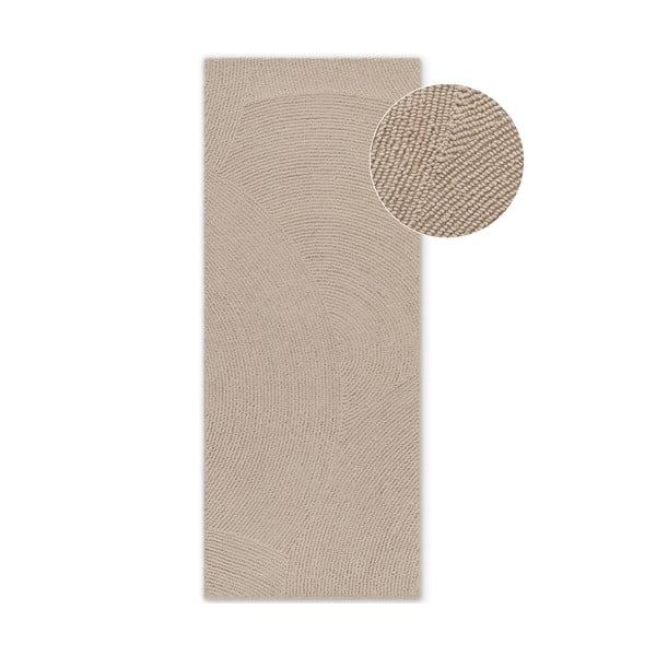Bež ručno rađena vunena staza 80x200 cm Eleni Light Beige – Hanse Home