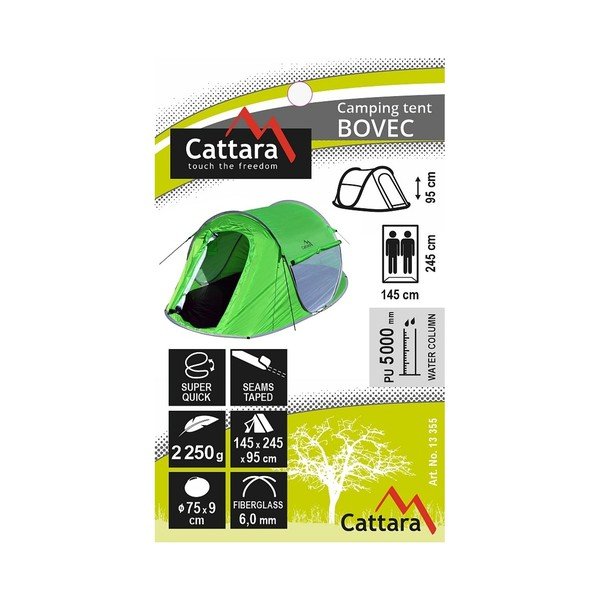 Zeleni šator za 2 osobe Cattara Bovec-image-1
