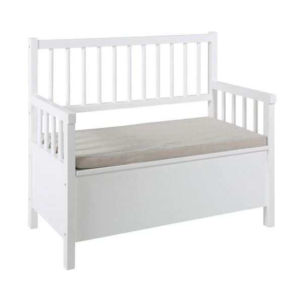 Bijela blagovaonska klupa s prostorom za odlaganje Actona Assil-image-1