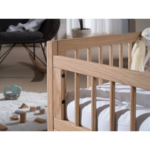 Dječji krevet od punog hrasta 70x140 cm u prirodnoj boji Forrest – Vipack-image-2