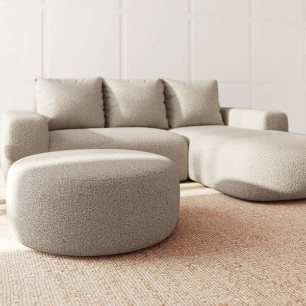 Bež tabure od bouclé tkanine Monce – Rodier-image-1