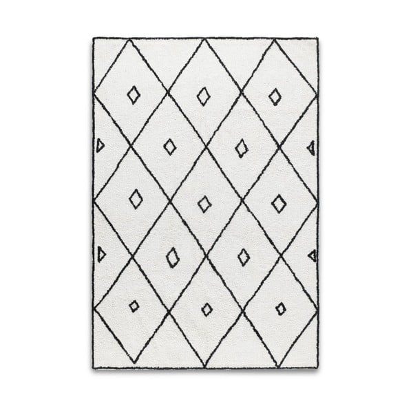 Crno-bijeli ručno tkani pamučni tepih HF Living Morocco Fes, 140 x 200 cm