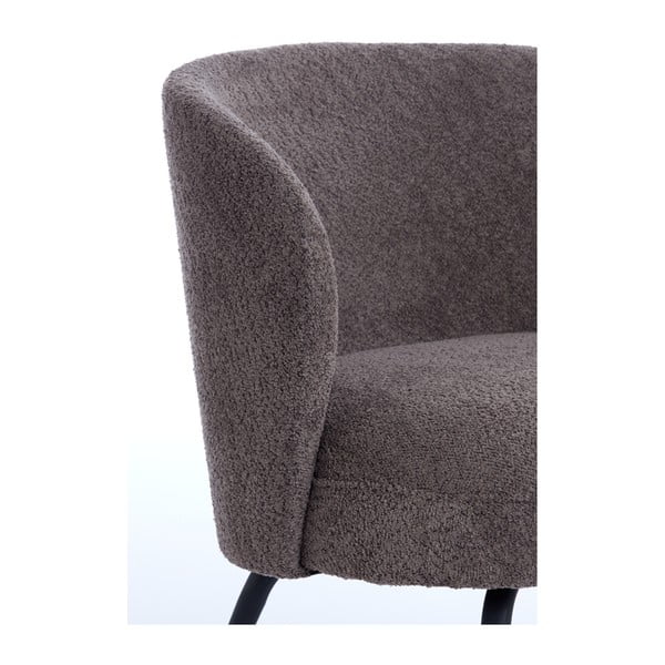 Tamno smeđa fotelja od bouclé tkanine Dieyda – Light & Living-image-1