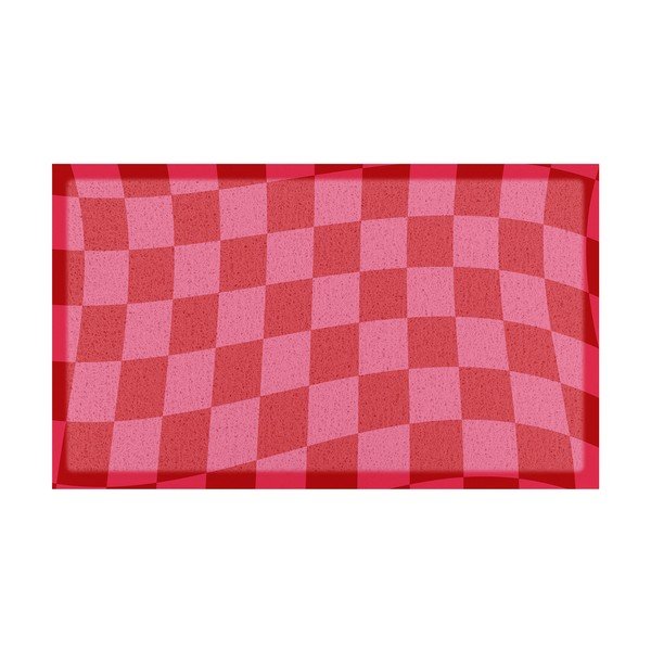 Otirač od reciklirane plastike 40x70 cm Wavy Checkerboard  – Artsy Doormats