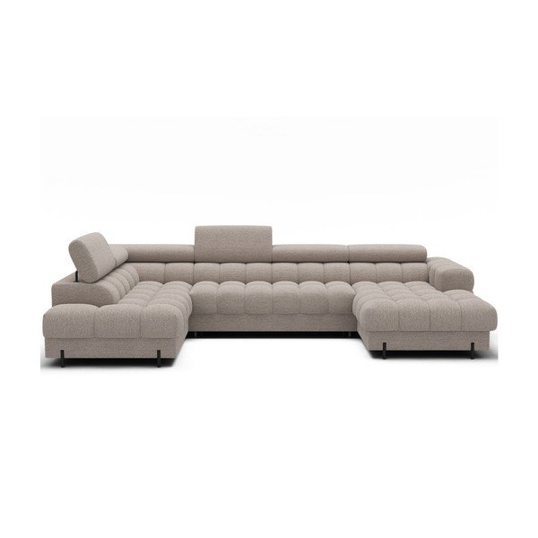 Bež sklopiva kutna garnitura od bouclé tkanine (s lijevim kutom/u obliku slova "U") Feraria – ELTAP