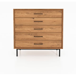 Visoka komoda od hrastovine u prirodnoj boji 97x95 cm Abies - The Beds