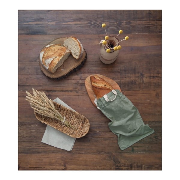 Lanena torba za kruh Really Nice Things Bag Green Moss, visina 42 cm-image-1