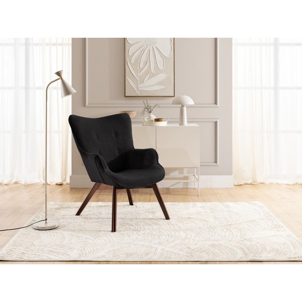 Crna fotelja od samta Niko – Ropez-image-4