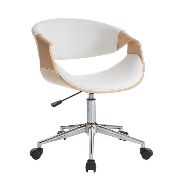 Bijela/u prirodnoj boji uredska stolica od umjetne kože Visby – Tomasucci