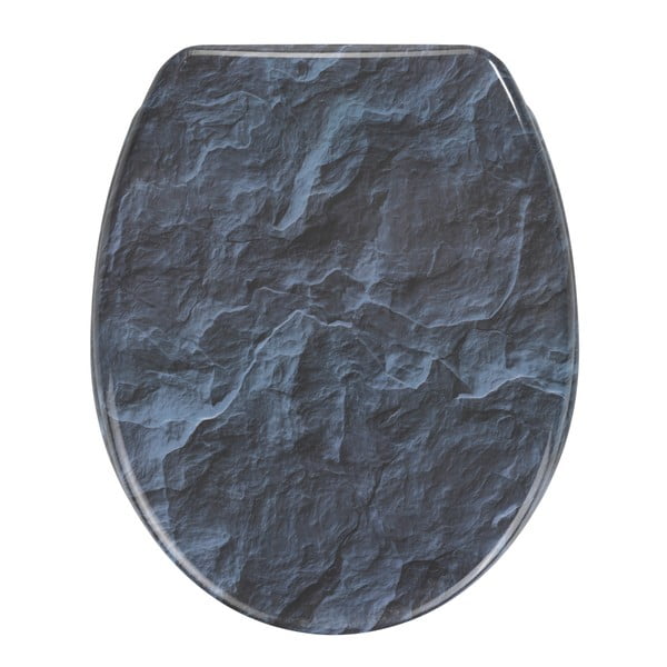 WC sjedalo s lakim zatvaranjem Wenkoo Slate Rock, 44,5 x 36,5 cm