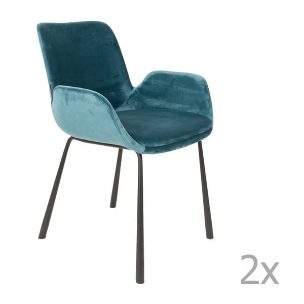 Set od 2 plave stolice s naslonima za ruke Zuiver Brit