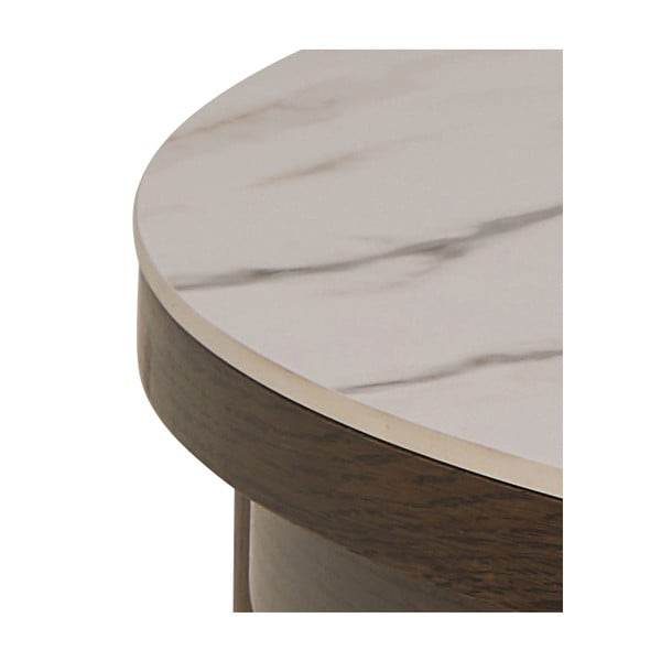 Bež/tamno smeđi okrugao stolić za kavu s keramičkom daskom ø 90 cm Southampton – Actona-image-4