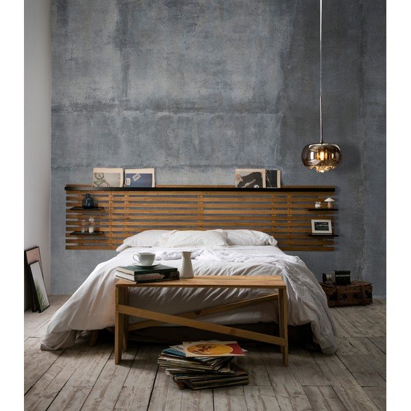 Crno/u prirodnoj boji uzglavlje od masivnog bora 240x62 cm Nidra – Marckeric-image-1