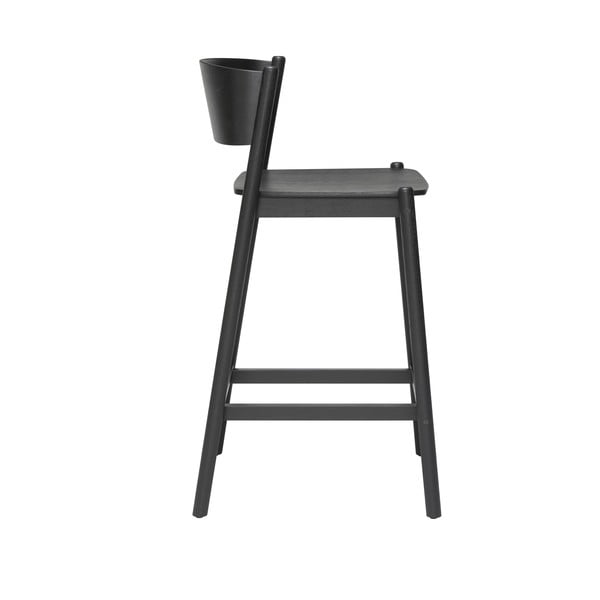 Crna barska stolica u dekoru hrasta (visine sjedala 75 cm) Oblique – Hübsch-image-2