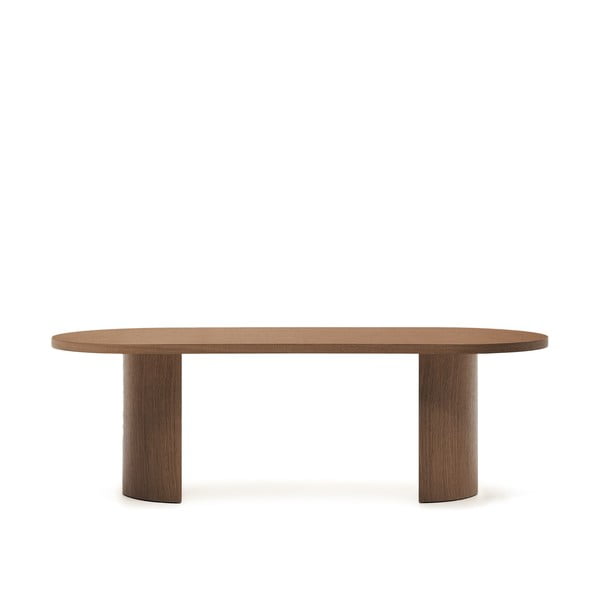 Okrugao blagovaonski stol s pločom stola u dekoru oraha 100x240 cm Nealy – Kave Home-image-4