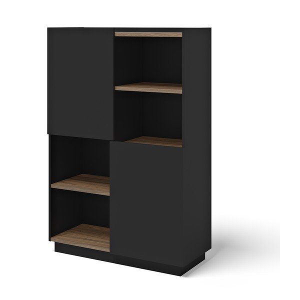 Crna/smeđa biblioteka u dekoru oraha 180x83 cm Nina – TemaHome-image-2