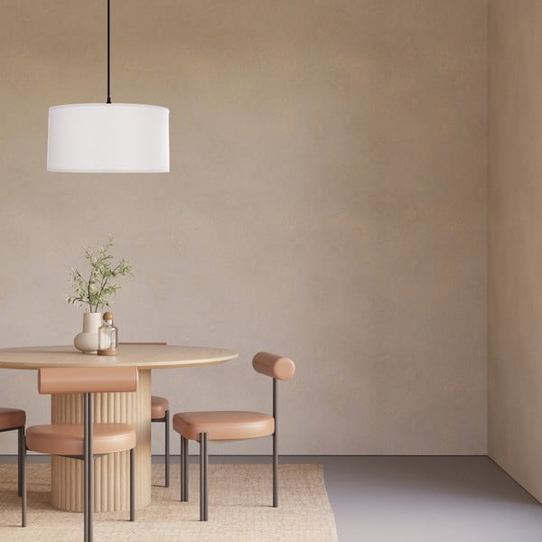 Bijela viseća svjetiljka s tekstilnim sjenilom ø 40 cm Shanti – Candellux Lighting-image-2