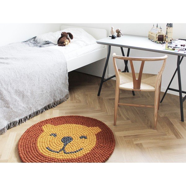 Dječji tepih od vunenih pompona Wooldot Ball Rugs Lion, ⌀ 90 cm-image-2