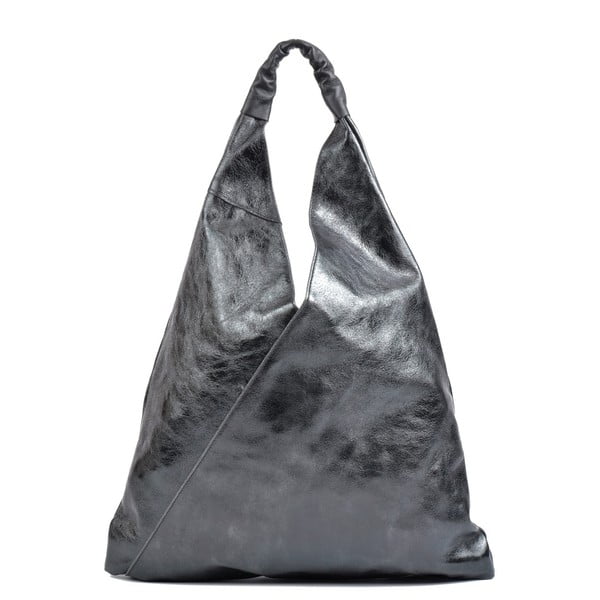 Crna kožna torba za kupnju Isabella Rhea Chest