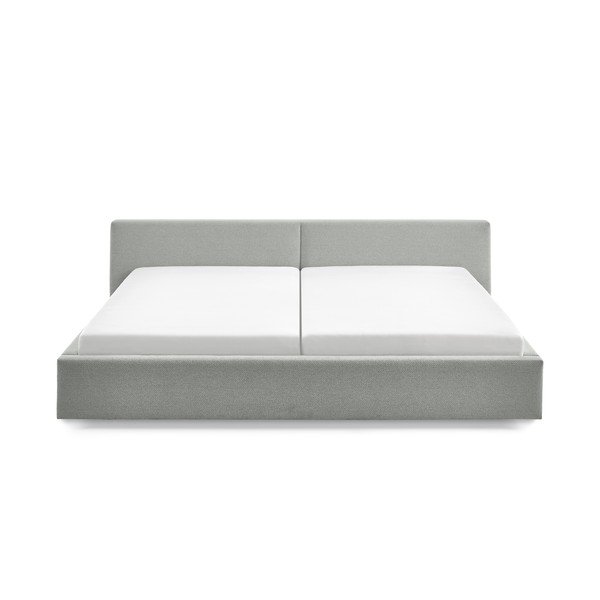 Svijetlo sivi tapecirani bračni krevet s prostorom za odlaganje s podnicom 200x240 cm Cube – Meise Möbel-image-4