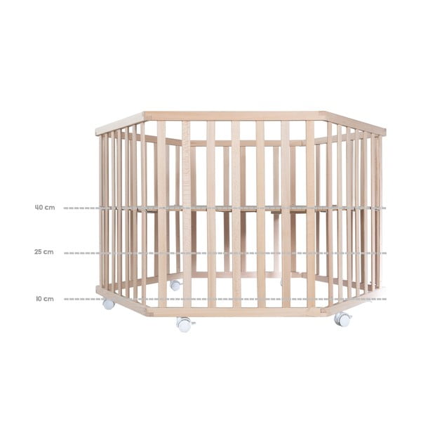 Putni krevetić od masivne bukve 119x104 cm u prirodnoj boji – Roba-image-4