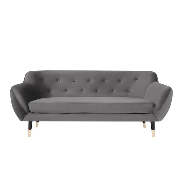 Siva sofa s crnim nogama Mazzini Sofas Amelie, 188 cm