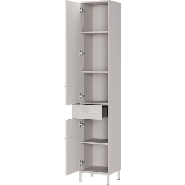 Krem visok/uski kupaonski ormarić u mat dekoru 34x190 cm Laurino – Germania-image-3