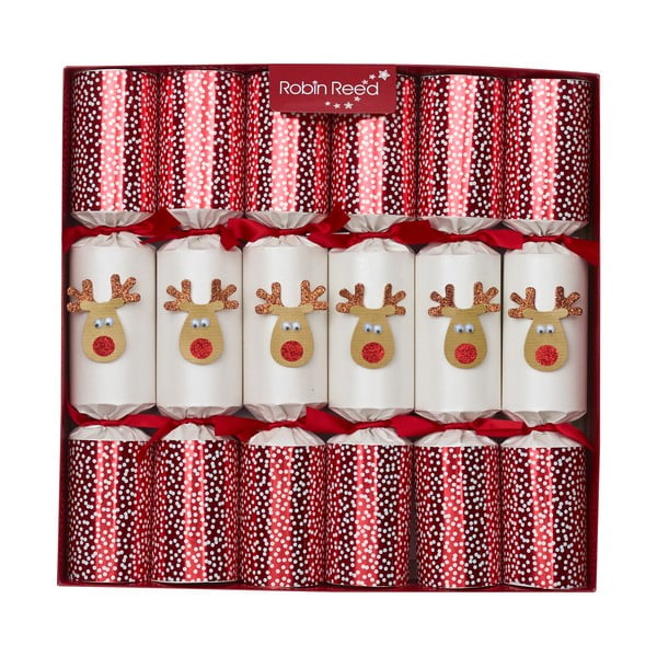 Set od 6 božićnih krekera Robin Reed Reindeer