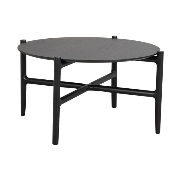 Crni pomoćni stolić od hrastovine Rowico Holton, ø 80 cm-image-4