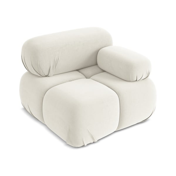 Bijela baršunasti modularna sjedeća garnitura (s desnim kutom) Lokua – Makamii-image-2