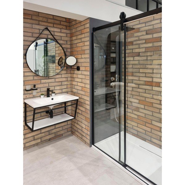 Bijelo/crno željezno zidno postolje ispod umivaonika 60x40 cm Ska – Sapho-image-1