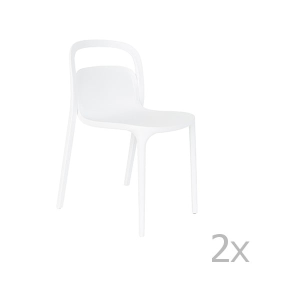 Set od 2 bijele stolice White Label Rex