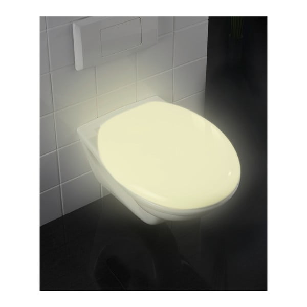 Osvijetljena WC daska s lakim zatvaranjem Wenko Glow, 45,5 x 38,5 cm