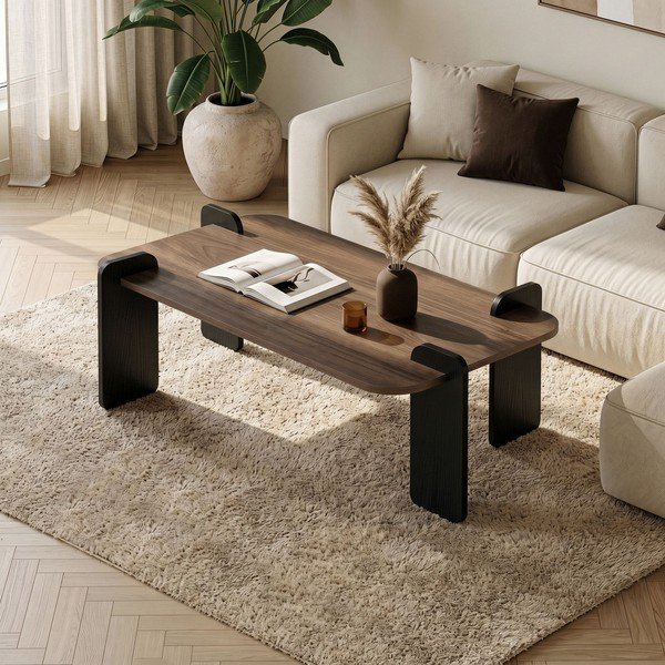 Smeđi stolić za kavu 60x120 cm Renard – Nordure-image-1
