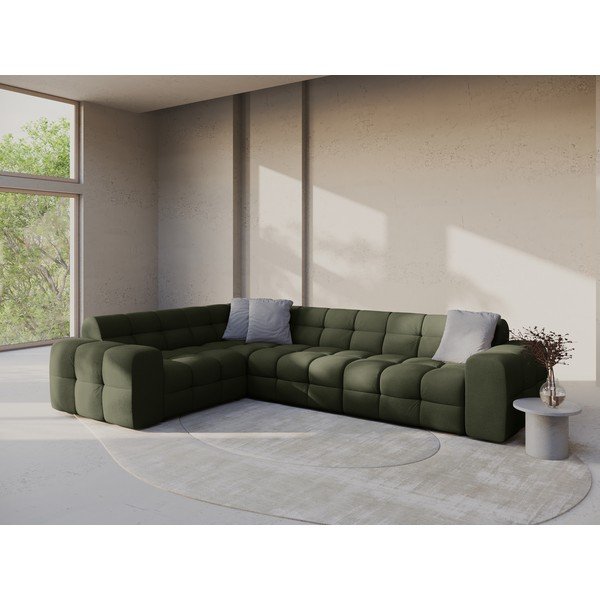 Zelena kutna garnitura (s lijevim kutom/u obliku slova L) Kendal – Micadoni -image-1