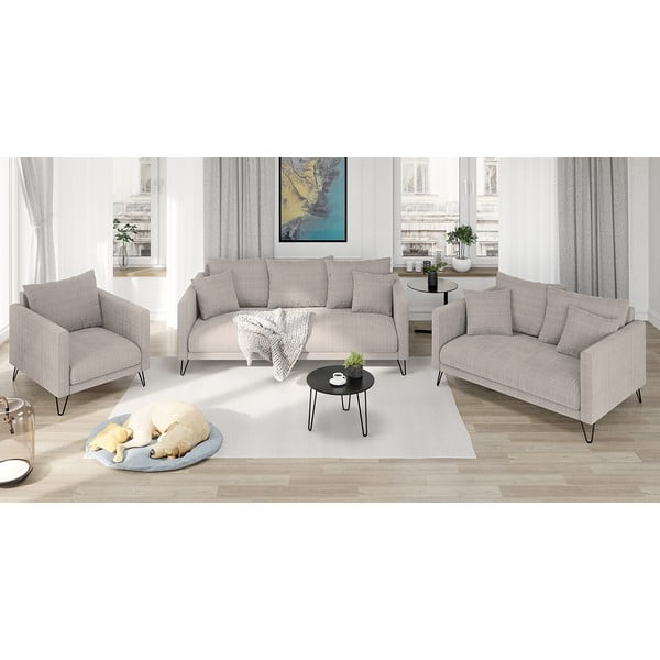 Svjetlo smeđa sofa od šenila 200 cm Freya – Ropez-image-4