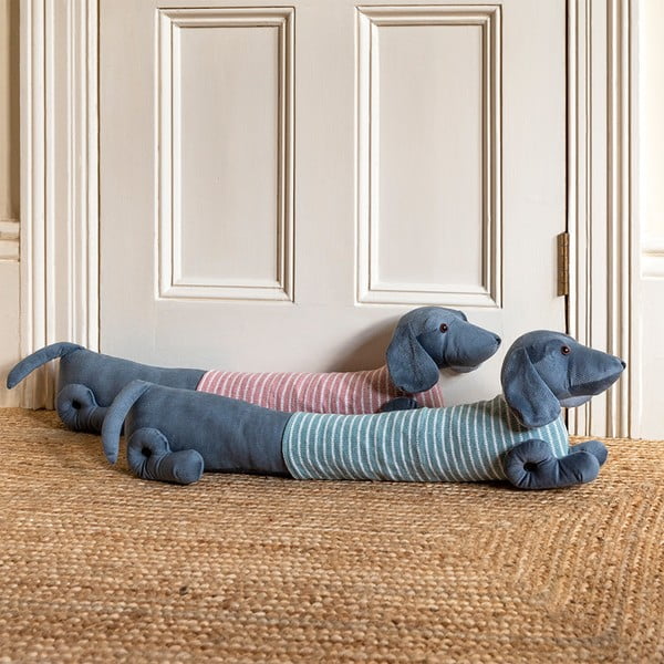 Ružičasta/siva zaštita za vrata od propuha 17x76 cm Sausage Dog – Rex London-image-1
