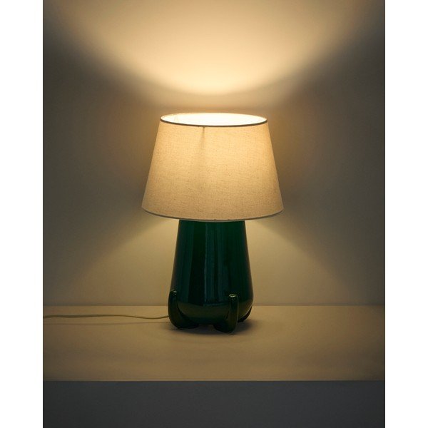 Zelena/boje slonovače stolna lampa keramička (visina 45,5 cm) Odra – Kave Home-image-1