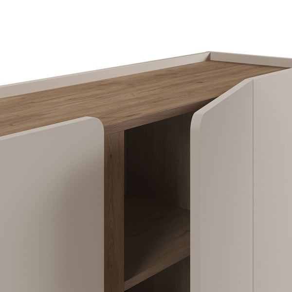 Krem/u prirodnoj boji komoda u dekoru hrasta 180x82x40 cm Lucile – Marckeric-image-4